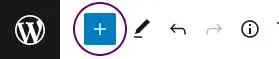 Ilustração sobre onde encontrar o Botão "Alternar blocos de inserção" no Gutenberg.